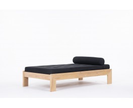 Daybed small model in elm and black fabric 1980