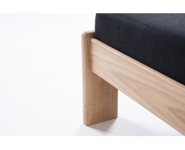 Daybed small model in elm and black fabric 1980