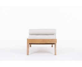 Daybed en chêne cérusé et tissu lin design Art Déco 1930