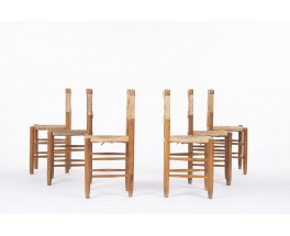 Charlotte Perriand chairs model Bauche n°19 edition Steph Simon 1950 set of 6