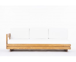 Daybed in elm and Maison Thevenon fabric 1980