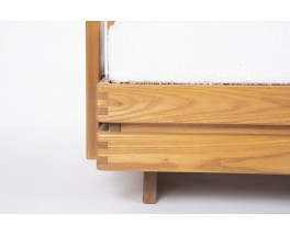 Daybed in elm and Maison Thevenon fabric 1980