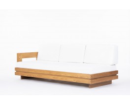 Daybed in elm and Maison Thevenon fabric 1980