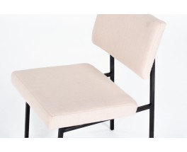 Gerard Guermonprez chairs metal and linen edition Magnani 1950 set of 4