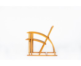 Fauteuil Pascal Mourgue hêtre et cannage édition Triconfort 1983