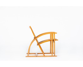 Pascal Mourgue armchair beech and caned edition Triconfort 1983