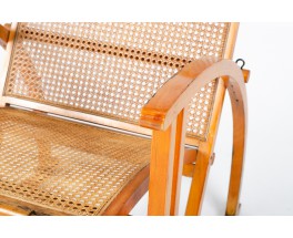 Pascal Mourgue armchair beech and caned edition Triconfort 1983