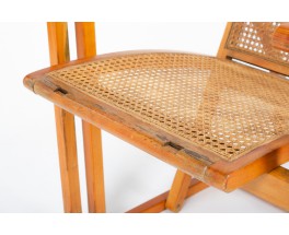 Pascal Mourgue armchair beech and caned edition Triconfort 1983