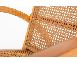 Pascal Mourgue armchair beech and caned edition Triconfort 1983