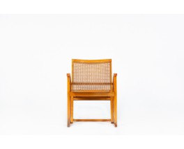 Pascal Mourgue armchair beech and caned edition Triconfort 1983