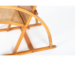 Pascal Mourgue armchair beech and caned edition Triconfort 1983