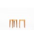 Audoux & Minet stools in oak and rope 1950 set of 2