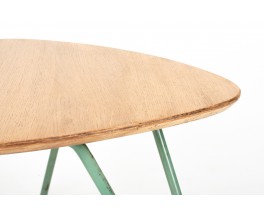 Table basse Jacques Hitier métal et bois édition Tubauto 1960