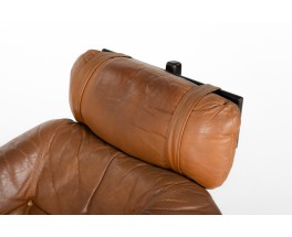 Fauteuil Gérard Van Den Berg bois et cuir édition Montis 1970