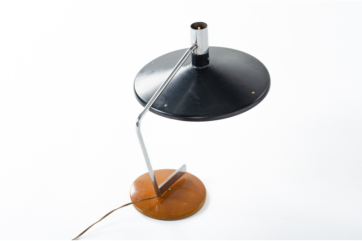 Georges Frydman lamp in wood and metal edition EFA 1960