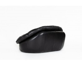 Sofa in black leather 1970