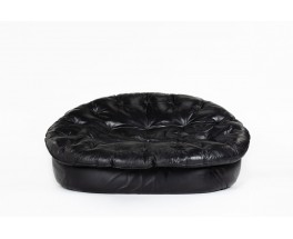 Sofa in black leather 1970