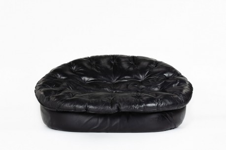 Canapé en cuir noir 1970
