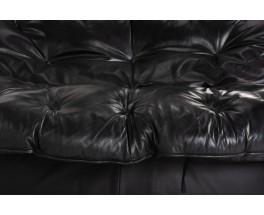 Sofa in black leather 1970