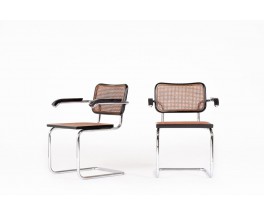 Marcel Breuer armchairs model Cesca B64 edition Thonet 1970 set of 2