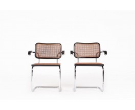 Marcel Breuer armchairs model Cesca B64 edition Thonet 1970 set of 2