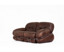 Adriano Piazzesi sofa model Okay in leather 1970