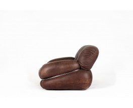 Adriano Piazzesi sofa model Okay in leather 1970