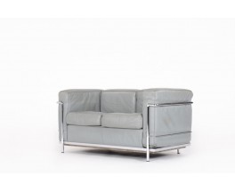 Le Corbusier sofa model LC2 in leather edition Cassina 1970