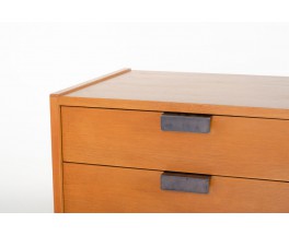 Andre Simard sideboard in ash veneer and black metal 1955