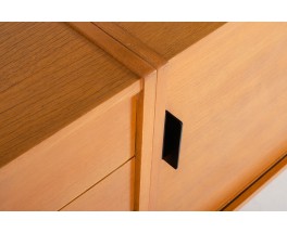 Andre Simard sideboard in ash veneer and black metal 1955