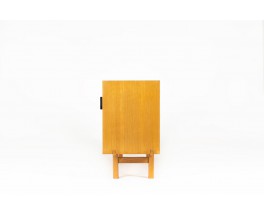 Andre Simard sideboard in ash veneer and black metal 1955