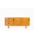 Andre Simard sideboard in ash veneer and black metal 1955