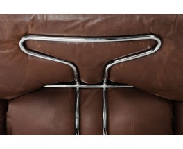 Adriano Piazzesi armchair model Okay in leather 1970