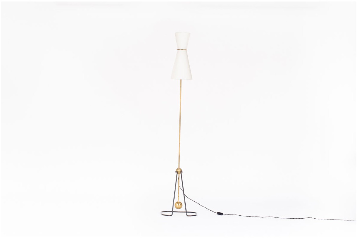 Pierre Guariche floor lamp with pendulum model G2 edition Disderot 1950