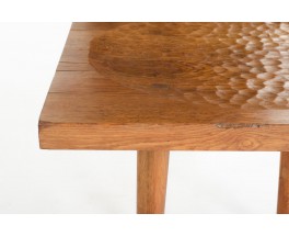 Table basse Jean Touret en chêne édition Ateliers Marolles 1960