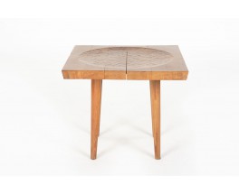 Table basse Jean Touret en chêne édition Ateliers Marolles 1960