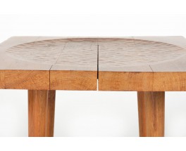 Table basse Jean Touret en chêne édition Ateliers Marolles 1960