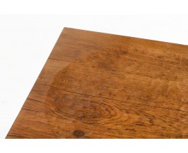 Table basse Jean Touret en chêne édition Ateliers Marolles 1960
