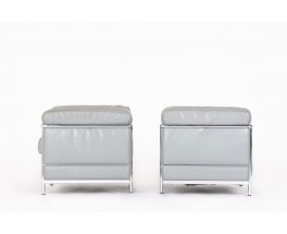 Le Corbusier armchairs model LC2 in leather edition Cassina 1970 set of 2