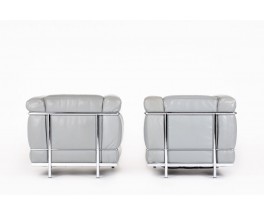 Le Corbusier armchairs model LC2 in leather edition Cassina 1970 set of 2