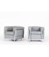 Le Corbusier armchairs model LC2 in leather edition Cassina 1970 set of 2