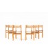 Pierre-Gautier Delaye straw chairs edition Meuble Weekend 1950 set of 6