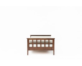 Daybed René Gabriel en chêne et lin design reconstruction 1950