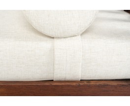 Rene Gabriel daybed in oak and linen design reconstruction 1950