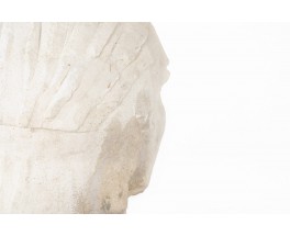 Buste en pierre calcaire sur socle 1950
