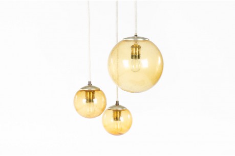 Suspension verre fumé édition Parscot 1970