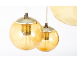 Pendant light with smoked glass edition Parscot 1970