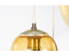 Pendant light with smoked glass edition Parscot 1970