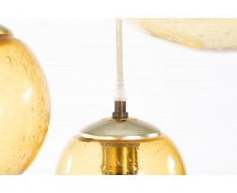 Pendant light with smoked glass edition Parscot 1970