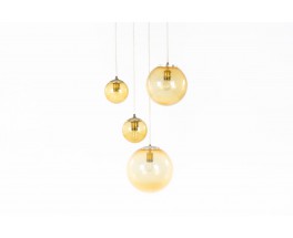 Suspension verre fumé édition Parscot 1970